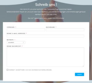 Mehr über den Artikel erfahren Neues Kontaktformular mit Testspielanfragen